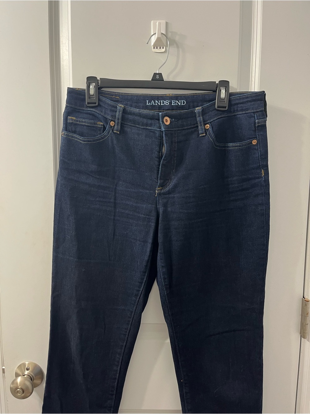 Lands' End Women's Dark Blue Straight Leg Jeans